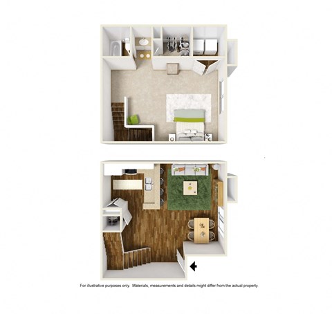 Floor plan for 1 bed, 1 bath, 784 sqft